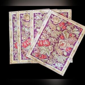 April Cornell Floral Placemats – Set of 4 – Plum/Raspberry – 100% Cotton – 2000